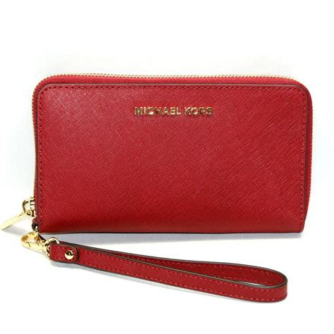 michael kors jet set travel wallet cherry|michael kors wallet double zip.